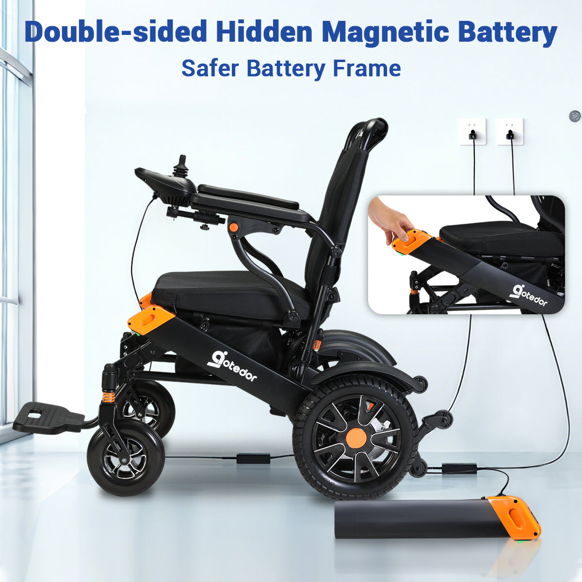 Aotedor 212 – Ultralight Dual-Battery Power Wheelchair for Enhanced Mobility