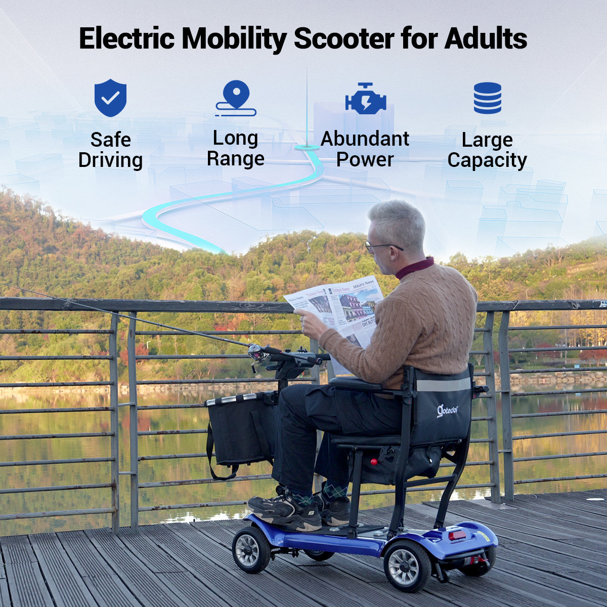 Aotedor AM985 – Ultra-Strong & Secure Mobility Scooter for Comfortable Journeys