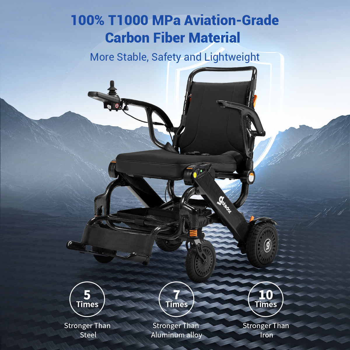 Aotedor N5513A – Lightweight 35lb Carbon Fiber Travel Wheelchair for Easy Mobility