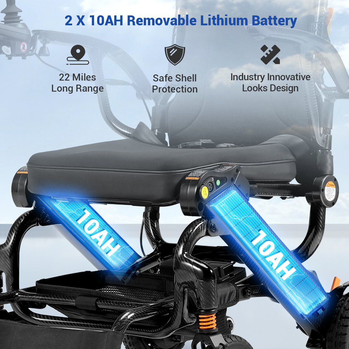 Aotedor N5513A – Lightweight 35lb Carbon Fiber Travel Wheelchair for Easy Mobility